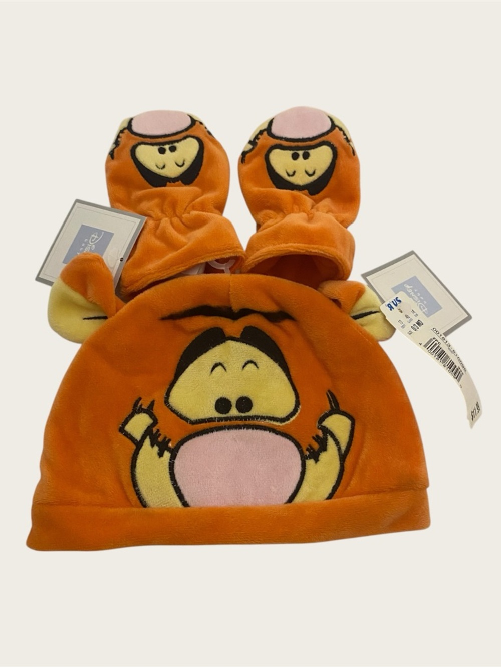 Disney Baby Winnie The Pooh Tigger Infant Hat Mitten Halloween Costume Orange